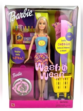 2000 Vtg. RARE BARBIE WASH N* WEAR -NIB